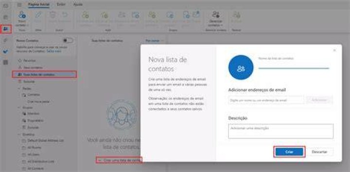 Como importar a lista de contatos do Outlook?