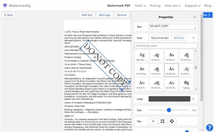 How do I put a watermark on a PDF online?