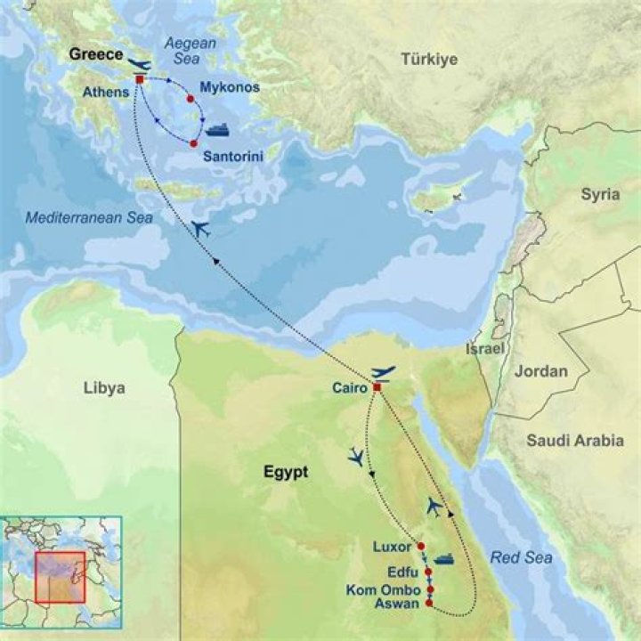 How do you get from Egypt to Greece?