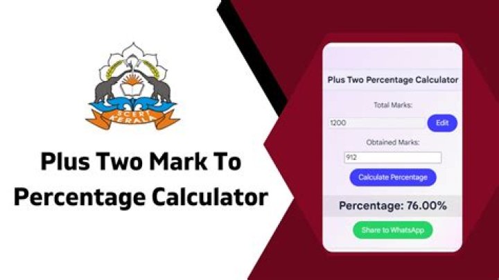 How is plus 2 mark percentage calculated in Kerala?