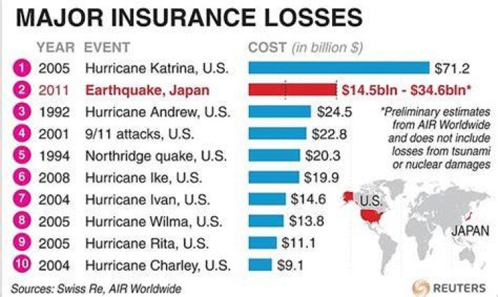 How much did the 2011 Japan tsunami cost?