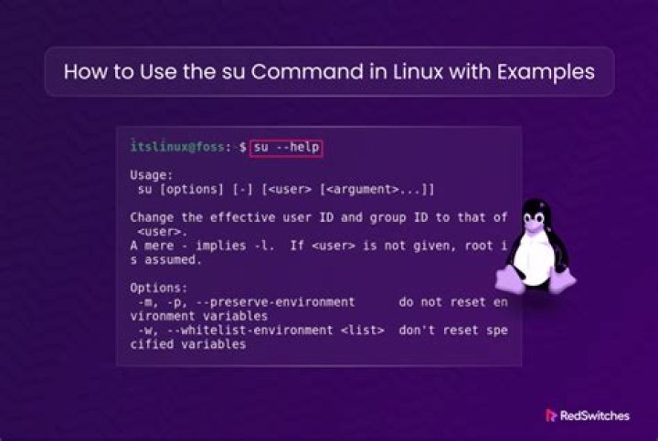 What is the use of su command in Linux?
