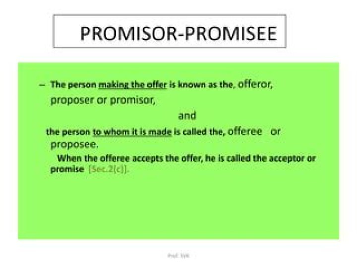 Who is the promisor and who is the promisee?